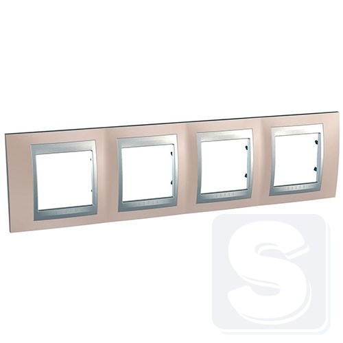 Рамка 4-я Schneider Unica Top Оникс Медн MGU66.008.096