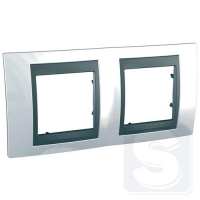 Рамка 2-я Schneider Unica Top Белоснежный/Графит (MGU66.004.292)