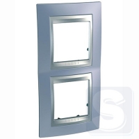 Рамка 2-а вертикальна Schneider Unica Top Блакитний берил/Алюміній (MGU66.004V.098)