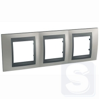 Рамка 3-я Schneider Unica Top Матовый никель/Графит (MGU66.006.239)
