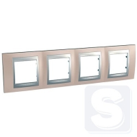 Рамка 4-я Schneider Unica Top Оникс Медн MGU66.008.096