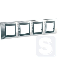 Рамка 4-а Schneider Unica Top Блискучий хром/Графіт (MGU66.008.210)