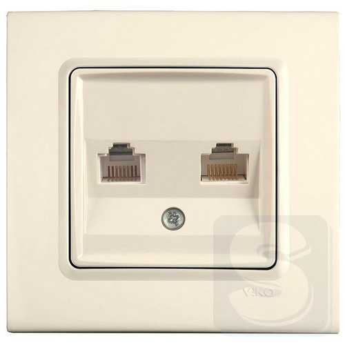 Розетка комп + телефон RJ45 Cat5e-RJ11 VIKO Крем 90401035