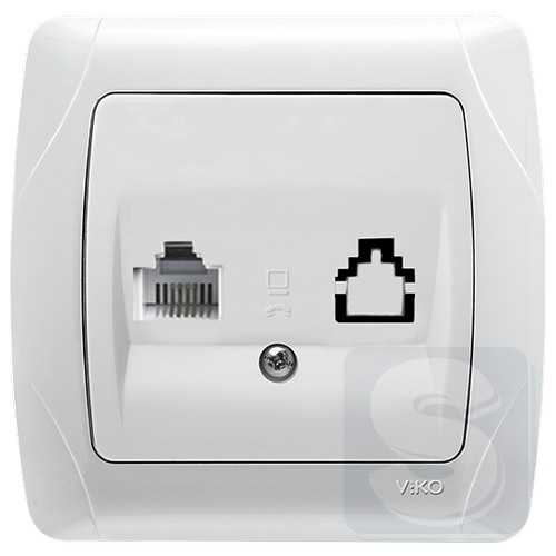 Розетка телефонная rj-11 Viko Carmen 90561013 белый