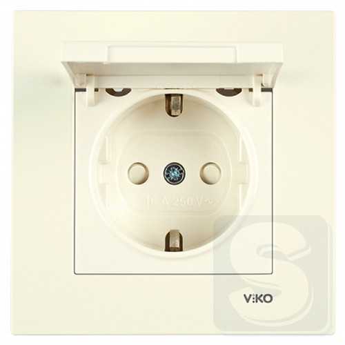 Розетка с крышкой Viko Karre 90960112 крем