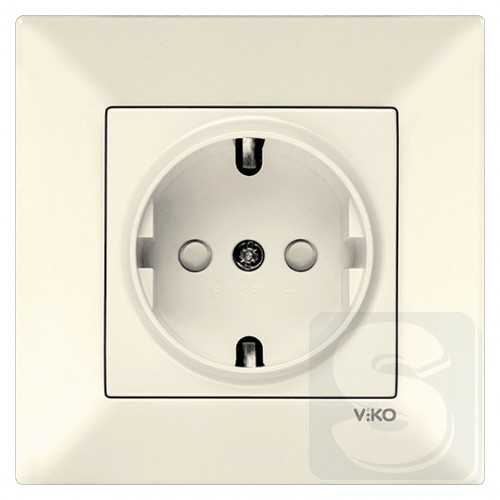 Розетка с з/к и шторками Viko Meridian 90970242 крем