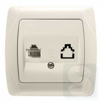 Розетка rj45 компьютерная Carmen 90562032 крем-2