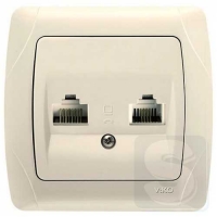 Розетка компьютерная-телефонная rj45, rj11 90562035 крем-2