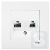 Розетка компьютер-телефон Viko Karre 90960035 белый
