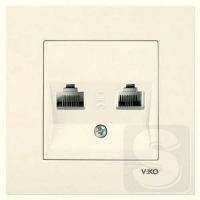 Розетка компьютерная двойная Viko Karre 90960134 крем
