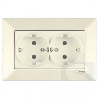 Розетка двойная с з/к Viko Meridian 90970256 крем