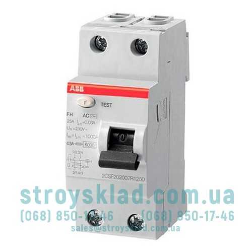 УЗО ABB 40A 2P 30мА FH202AC-40/0.03 2CSF202002R1400